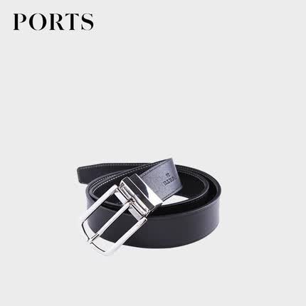 PORTS宝姿男装春季时尚商务绅士针扣腰带 BLACK 102cm