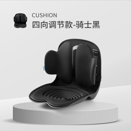 PPW 坐垫屁垫护腰靠垫人体工学坐靠一体办公椅子垫美臀椅垫送女友礼物 黑色