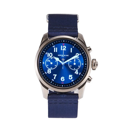 万宝龙（MONTBLANC）手表 SUMMIT 2系列智能腕表男士手表 123853蓝盘蓝色尼龙表带