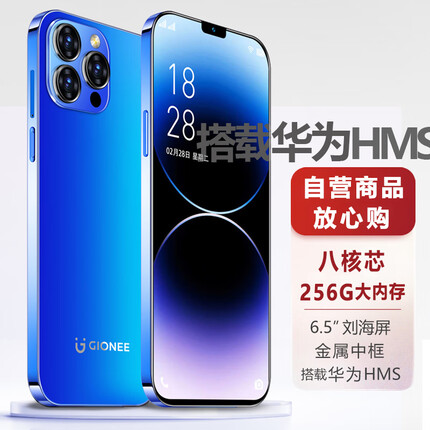 金立G14ProMax 八核256GB智能手机 超薄大屏电竞游戏4G全网通 双卡双待学生安卓百元老人机长续航 蓝色 