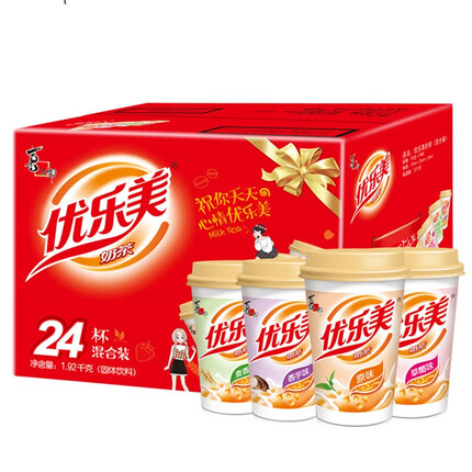 优乐美混合椰果奶茶80g*24杯 礼箱量贩分享装 办公室下午茶速溶冲调饮料