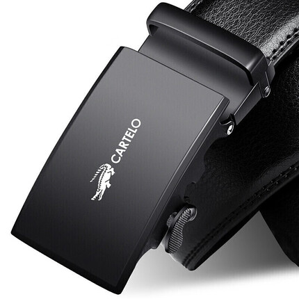 卡帝乐鳄鱼男士皮带牛皮中青年腰带自动扣休闲裤带情人节七夕礼物