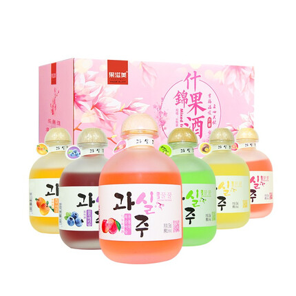 果滋美 果酒 花果酒 柚子酒百香果酒少女甜酒6度聚餐送闺蜜 混合款【358ml*6瓶】