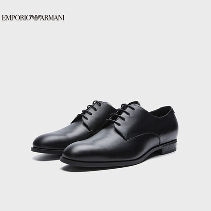 阿玛尼EMPORIO ARMANI男鞋23春夏EA男士系带牛皮革正装鞋礼物
