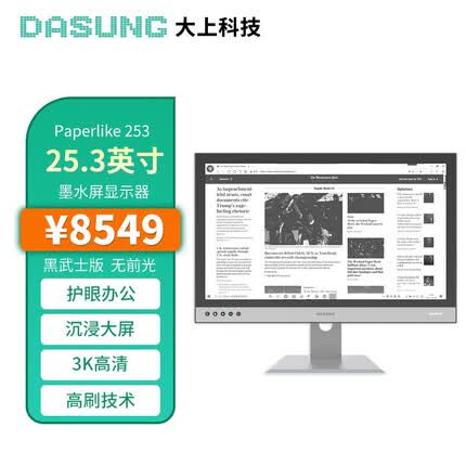 DASUNG大上科技Paperlike 253 大屏25.3英寸墨水屏显示器 电纸书阅读器 护眼 黑武士 无前光版 有支架