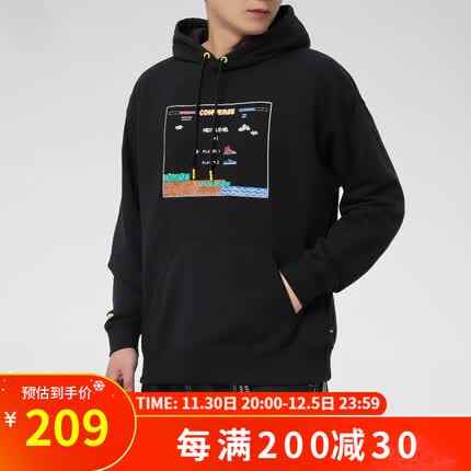 匡威（Converse）男装上衣 宽松运动服 透气休闲连帽卫衣套头衫 10022413-A01 S