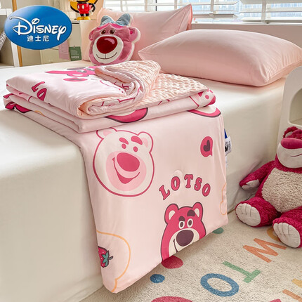 迪士尼（Disney）凉感丝冰豆豆夏被 夏季儿童夏凉被空调被薄款单人双人被芯可机洗 胖胖草莓熊 150x200cm夏被