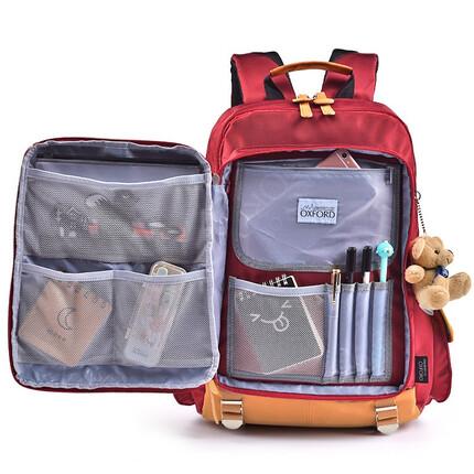UNIVERSITY OF OXFORD英国牛津大学小学生书包男孩轻便减负中学生书包初中生双肩背包女 X419枣红 （4年级至初中）