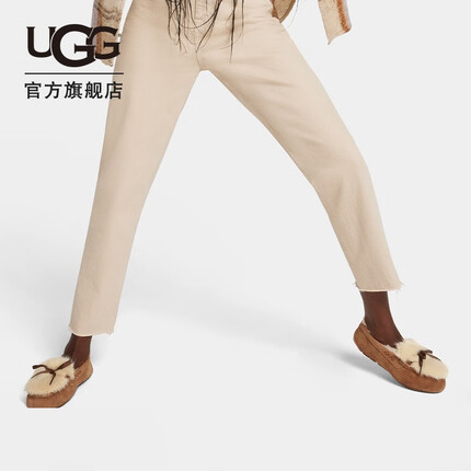 UGG秋季女士舒适便鞋蝴蝶结平底豆豆鞋乐福鞋1138310 CHE | 栗色 38