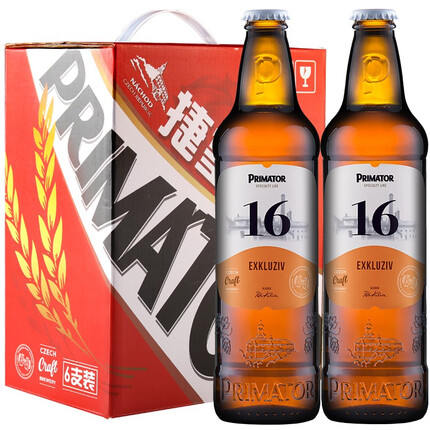 捷皇Primator 捷克进口小麦精酿啤酒 荣获WBA金奖啤酒 聚会送礼自饮 特酿拉格 500ml*6瓶