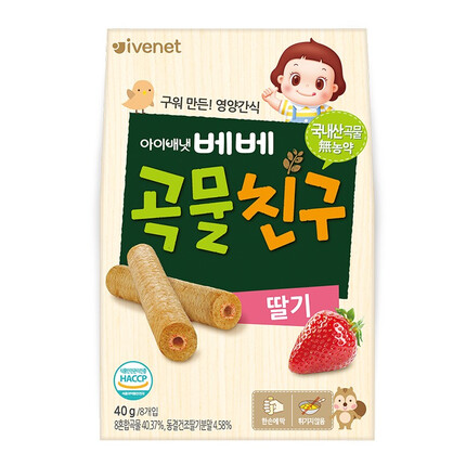 艾唯倪（ivenet） 夹心糙米饼 谷物棒磨牙棒 儿童零食非油炸 不添加色素 香精 草莓味