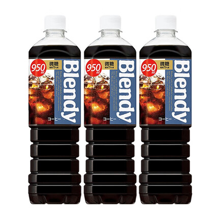 三得利（Suntory）日本原装进口饮料blendy布兰迪即饮式液体黑咖啡饮料制生椰拿铁 微糖黑咖啡950ml*3瓶
