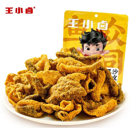 王小卤鱼皮 零食 休闲零食 海鲜零食 35g 咸蛋黄味