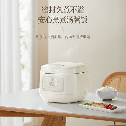 天际(TONZE) 陶瓷内胆电饭煲 智能无涂层不粘电饭锅家用多功能2-5人用煮粥煲汤蒸米饭锅12GC 2.0L【全息触控屏/国潮风冰焰全瓷】