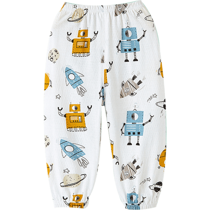 棉花堂（cottontown）童装儿童裤子男女童夏装2023新款防蚊裤夏季薄款可爱印花长裤xh 机器星球 130cm