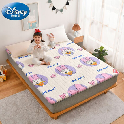 迪士尼（Disney）全棉印花床垫学生宿舍单人榻榻米床垫褥子床垫子卡通防滑垫地铺睡垫加厚 黛西 1.35x1.9m(定制)