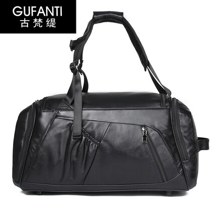 古梵缇旅行包男 头层牛皮大容量行李包短途男士差旅包简约健身包gftx-23 黑色 GUFANTI