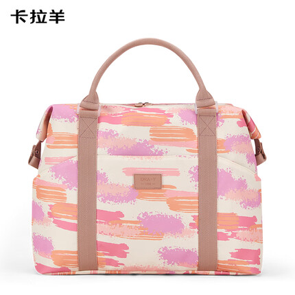 卡拉羊旅行包大容量旅行出差休闲手提行李包CX3003蔷薇粉