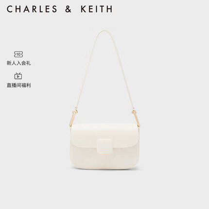 CHARLES&KEITH生日礼物明星同款方扣KOA小方包单肩包包女包女士CK2-20270818 CK2-20270818-2Cream奶白色 M
