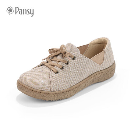 Pansy日本女鞋休闲拇指外翻加宽软底妈妈鞋春款HD1419 米色 40