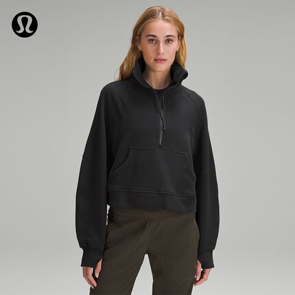 lululemon丨Scuba 女士宽松款烟囱领卫衣 透气 LW3FJ6S 黑色 XS/S