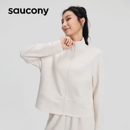 Saucony索康尼运动休闲跑步外套干爽透气针织夹克女奶云M