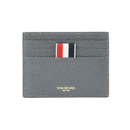 汤姆 布朗（THOM BROWNE）男士中灰色卵石纹牛皮四条纹卡夹 MAW220A 00198 025