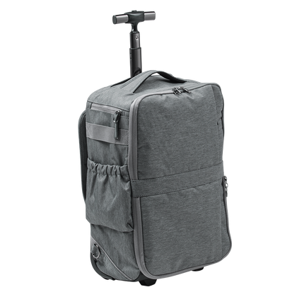 SANWA SUPPLY 双肩拉杆包 学生拉杆书包男女 商务带轮背包 旅行包登机包行李包 浅灰色
