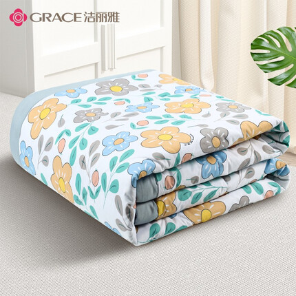 洁丽雅被子夏凉被空调被夏被可水洗机洗单人薄被子被芯太阳花150*200cm