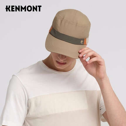 卡蒙（Kenmont）春夏鸭舌帽男潮流遮阳防晒帽速干透气平顶帽户外棒球运动帽km-3832 砂石棕