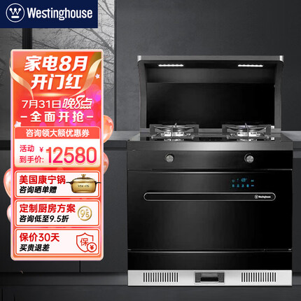西屋（Westinghouse）集成灶洗碗机一体5KW大火力侧吸式大吸力消毒烘干8套大容量WL06