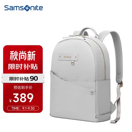 新秀丽（Samsonite）双肩包女士电脑包背包书包商务旅行包14英寸苹果笔记本包BY9灰色