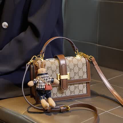 摩登密码包包女包新款单肩包斜挎包小方包手提包！生日礼物送女友 卡其色