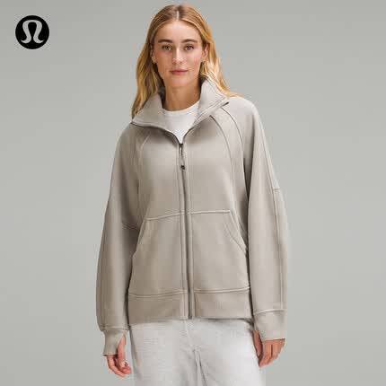 lululemon丨Scuba 女士宽松款烟囱领拉链卫衣 透气 LW3GPBS 土灰色 M/L