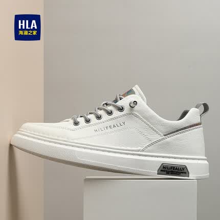 海澜之家（HLA）男鞋百搭小白鞋中青年轻便时尚休闲男鞋HAABXM3ABa0469 白灰色41