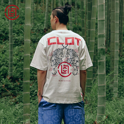 CLOT 老虎印花短袖T恤 华人系列 白色 黑色 0XL