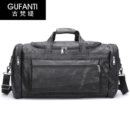 古梵缇旅行包男 多功能行李袋手工复古大容量旅行包男士手提旅行包gftz-4 4012黑色