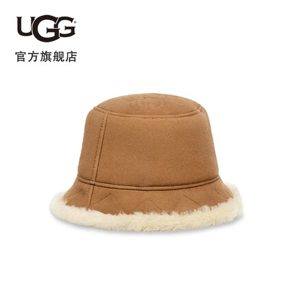 UGG冬季新款男士休闲舒适帽子简约盆帽时尚渔夫帽 22620 CHE | 栗色 L/XL