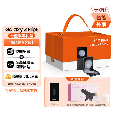三星Galaxy Z Flip5 5G折叠手机 香薰限定礼盒 8GB+256GB 云影灰