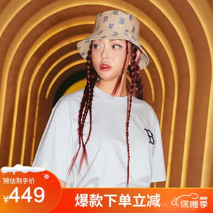MLB老花大logoT恤短袖夏季3ATSM0233-43MGL-L/浅麻灰色