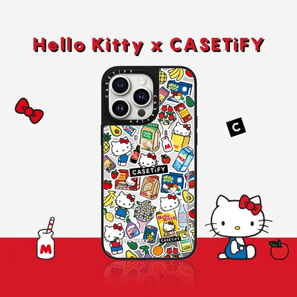 Hello Kitty x CASETiFY 联名集市手机壳适用于iphone 镜面黑框Magsafe iPhone 15 Pro Max