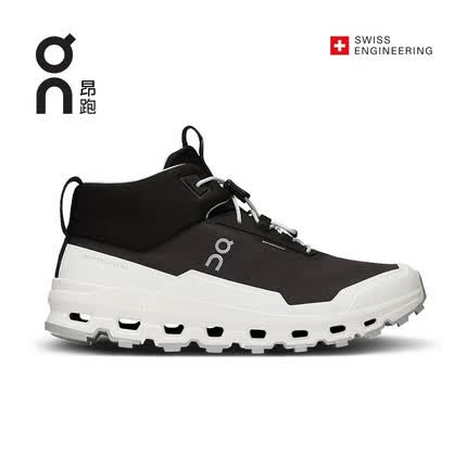 On昂跑 Cloudhero Mid Waterproof 青少年防水徒步靴 Black/White 黑色/白色 36