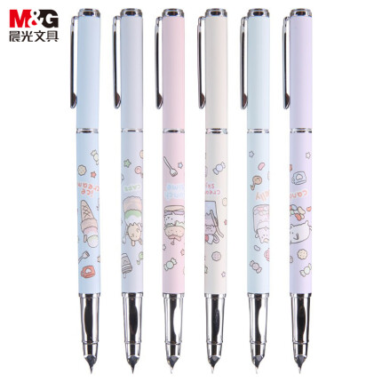 晨光(M&G)文具小学生正姿钢笔 包头暗尖练字笔 墨水笔 清新可爱女生款 6支装AFPT1401