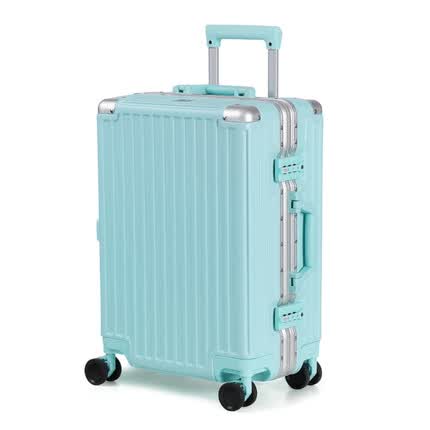 NAUTICA行李箱20英寸商务旅行箱铝框拉杆箱男女登机密码箱学生皮箱薄荷绿