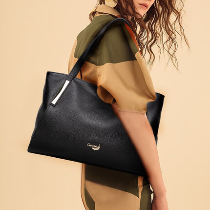 鳄鱼恤头层牛皮单肩女包大容量女士托特包简约手提包包生日礼物CB0TT227送女友