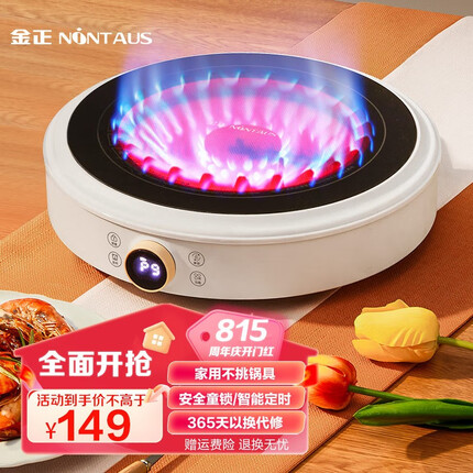 金正(NINTAUS) 多功能家用电陶炉煮茶炉迷你速热炒菜光波炉静音电磁炉智能电陶灶火锅不挑锅 基础升级款