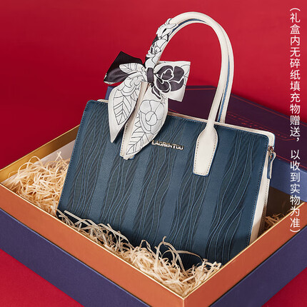 老人头包包女包牛皮单肩包大容量妈妈手提包托特斜挎包轻奢生日礼物送女友女生老婆礼盒装