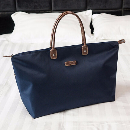 旅行大师旅行包女士短途出差行李袋大容量托特包运动健身包轻便单肩手提包 蓝色 小号