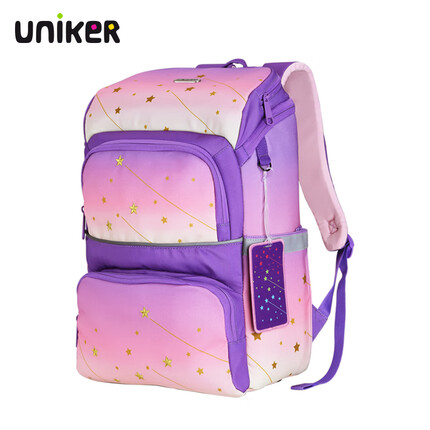 uniker小学生书包男儿童1-34年级女减负护脊大容量双肩背包 文曲星