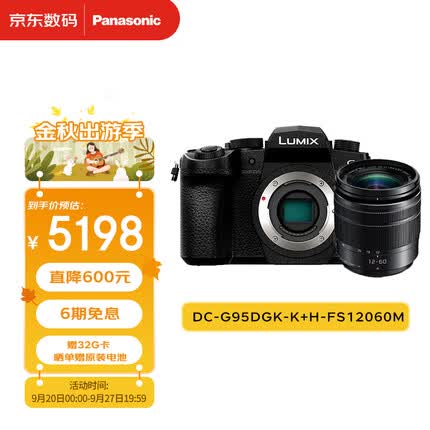 松下G95D微单相机 （Panasonic）数码相机 vlog相机 微单套机（12-60mm）4K视频 5轴防抖 2030万像素
